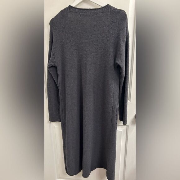 Free People FP Beach L Long Gray Open Cardigan Pockets Bohemian Fall Layering - Picture 2 of 8